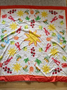 Undiz Tropical Print Beach Satin Scarf